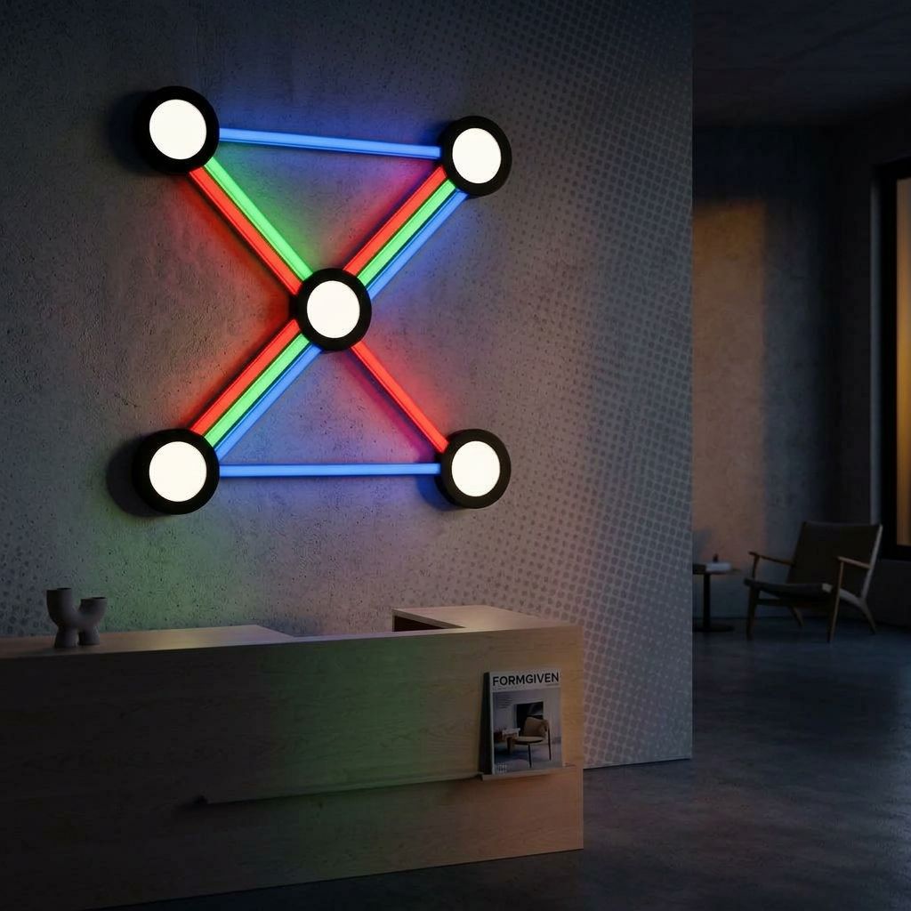 XYZ neon wall installation